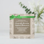 dentelle ruban & burlap répétition invitations dîn (Debout devant)