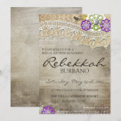 Dentelle Russe Invitation de Fête de l'mariée en d (Devant / Derrière)