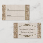 Dentelle Rustique Burlap - Carte Mariage Table Pla (Devant / Derrière)
