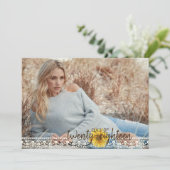 Dentelle rustique & Burlap Sunflower Carte de grad (Debout devant)
