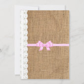 Dentelle rustique et Faire-part de mariage Burlap (Dos)