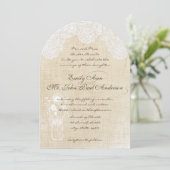 Dentelle rustique et invitation de mariage Burlap (Debout devant)