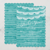 Dentelle rustique et invitation en bois bleue de (Devant / Derrière)