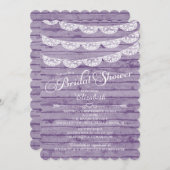 Dentelle rustique et invitation en bois pourpre de (Devant / Derrière)