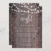 Dentelle Rustique Lights Dîner Invitation (Devant / Derrière)