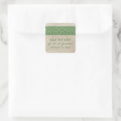 Dentelle rustique verte Enregistrer les stickers D (Sac)