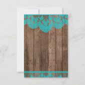 Dentelle Turquoise rustique et bois RSVP avec opti (Dos)