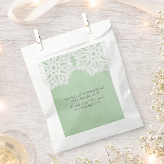 Dentelle verte de Mint Élégante Favoriser les sacs (Coupé)