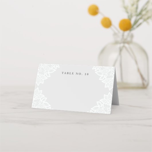 Dentelle vintage baptême table tente cartes de pla (Devant)