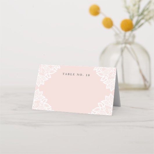 Dentelle vintage baptême table tente cartes de pla (Devant)