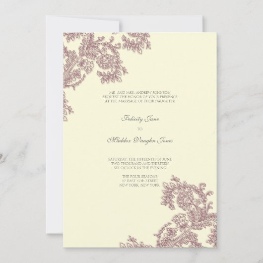 Dentelle vintage | Real Eggplant | FAIRE-PART DE M (Devant)