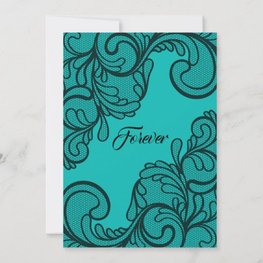 Dentelle Vintage turquoise - Invitation (Dos)