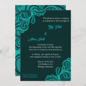 Dentelle Vintage turquoise - Invitation (Devant / Derrière)