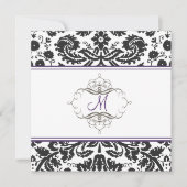Dentelles baroques damas/violets Invitations (Devant)