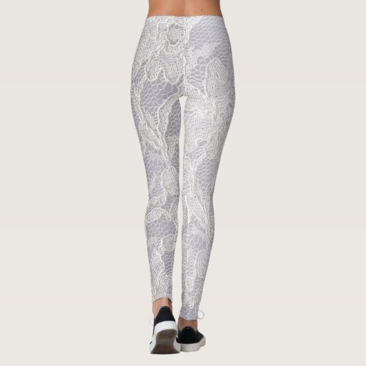 Dentelles blanches Faux Leggings (Dos)