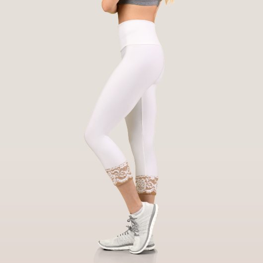 Dentelles blanches Jolies Leggings Capri (Gauche)