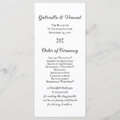 Dentelles de pays et Fleurs Programme de mariage d (Dos)