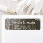 Dentelles et fleurs rustiques Étiquette de adresse (En situation)