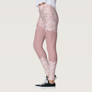 Dentelles et points blancs Leggings de conception