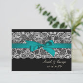 Dentelles et ruban aqua, noir 3,5 x 5 rsvp (Debout devant)