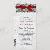 Dentelles et ruban rouge, programmes de mariage no (Devant / Derrière)