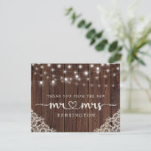 Dentelles rustiques en bois M. Mme Merci Postc (Debout devant)