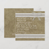 Dentelles rustiques et burlap invitations de maria (Devant / Derrière)