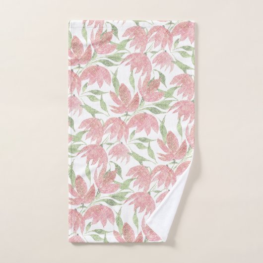 Dentelles texturées rose blanc (Serviette à main)