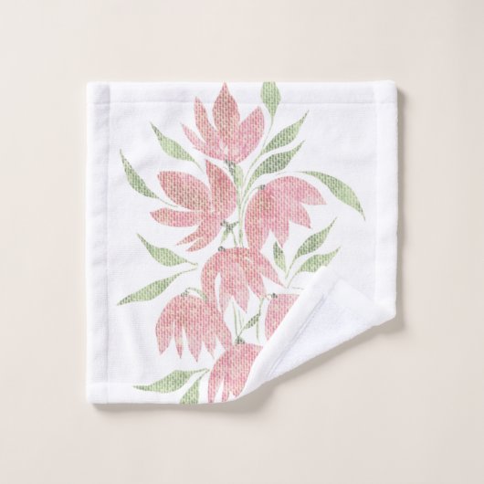 Dentelles texturées rose blanc (Gant de toilette)