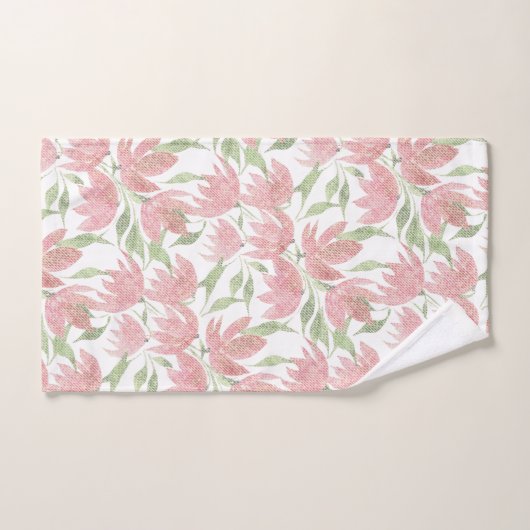 Dentelles texturées rose blanc (Serviette à main)