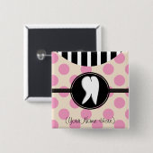 Dententaal ontwerp vierkante button 5,1 cm (Voorkant /achterkant)