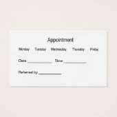 Dentist Appointment Visitekaartjes (Achterkant)