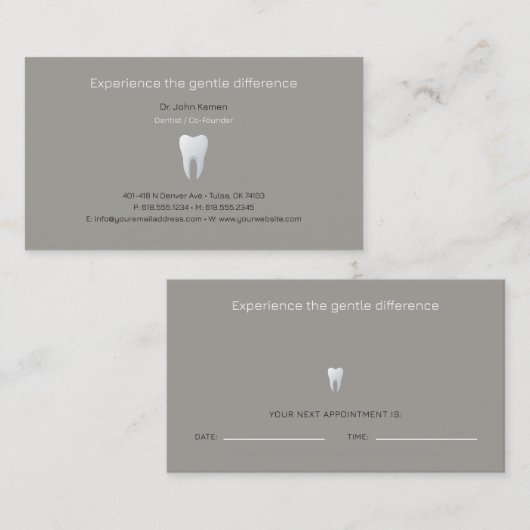 Dentist | Benoemingskaart voor tandheelkundig gebr Visitekaartje (Voorkant / Achterkant)