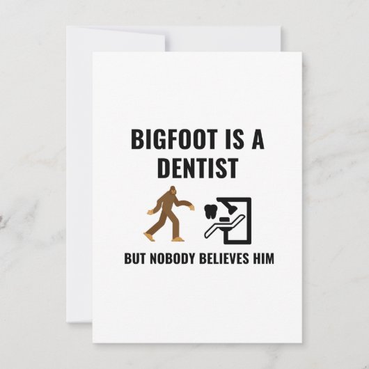DENTIST BIGFOOT BEDANKKAART (Voorkant)