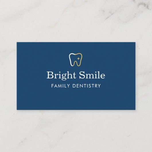 Dentist Blue Tooth Icon Branding Visitekaartje (Voorkant)