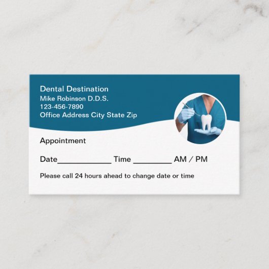 Dentist Bureau Nomination Carte de visite moderne (Devant)