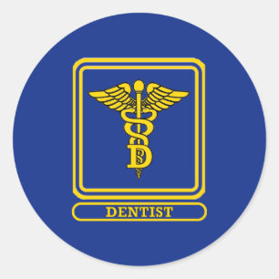 Dentist Caduceus Ronde Sticker