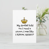 DENTIST CROWN BEDANKKAART (Staand voorkant)