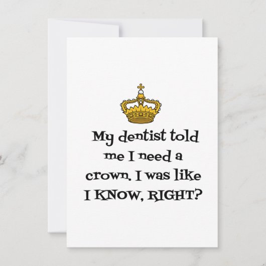 DENTIST CROWN BEDANKKAART (Voorkant)