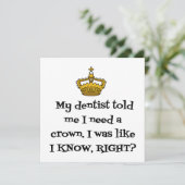 DENTIST CROWN BEDANKKAART (Staand voorkant)