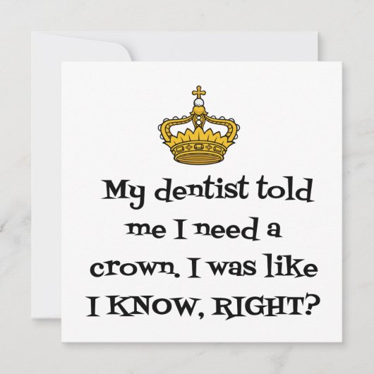 DENTIST CROWN BEDANKKAART (Voorkant)