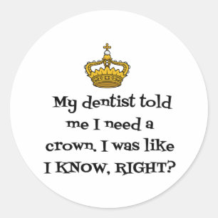 DENTIST CROWN RONDE STICKER