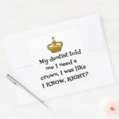 DENTIST CROWN VIERKANTE STICKER (Envelop)