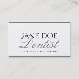 Dentist DDS Family Dentistry Silver Script Platnum Visitekaartje