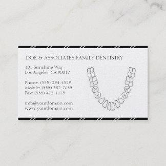 Dentist DDS tandheelkundige Stripes Platinum Paper Visitekaartje