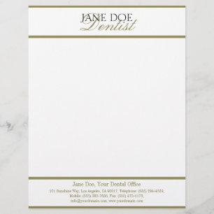 Dentist Dental Letterhead Gold-Match Visitekaartje Briefhoofd Ontwerp