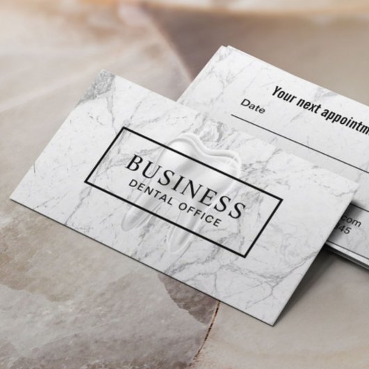 Dentist Dental Modern Marble Benoeming Afsprakenkaartje