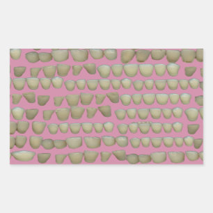 DENTIST DENTISTRY ORTHODONTICS ROTTEN TEETH MOUTH RECHTHOEKIGE STICKER