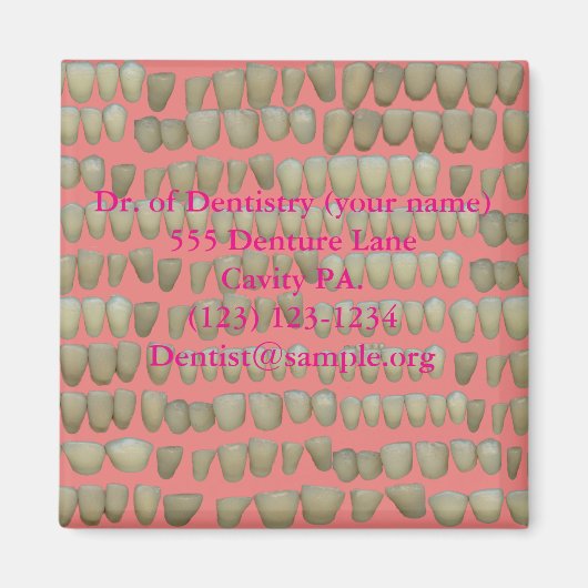 Dentist Dentistry Rotten Teeth Help Orthodontie Magneet (Voorkant)