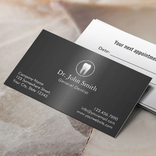 Dentist Elegant Metal Dental Appointment Afsprakenkaartje